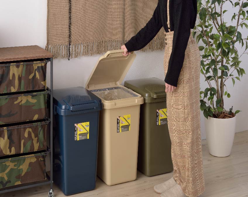 ゴミ箱が連結できるため、ごみの種類ごとに分けるとおしゃれです